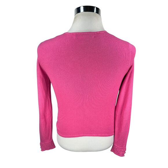 Carlisle Sweater Women Small Pink Silk Cashmere Crew Neck Pullover Long Sleeve - Picture 5 of 11